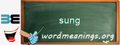 WordMeaning blackboard for sung